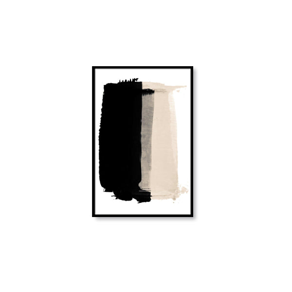 Black Cream Abstract Textured Partial Oil Painting