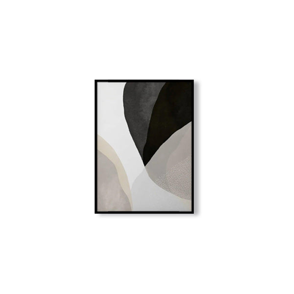 Black Cream  Abstract Textured Partial Oil Painting