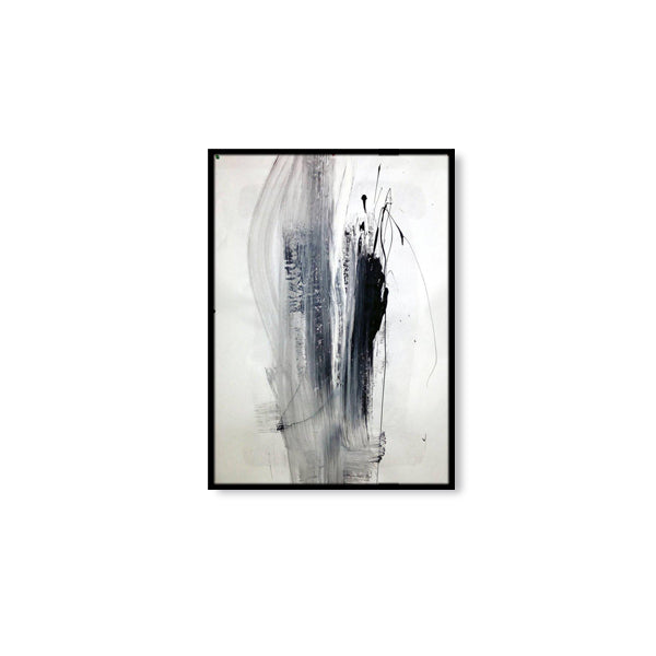 Black Grey Abstract Textured Partial Oil Painting