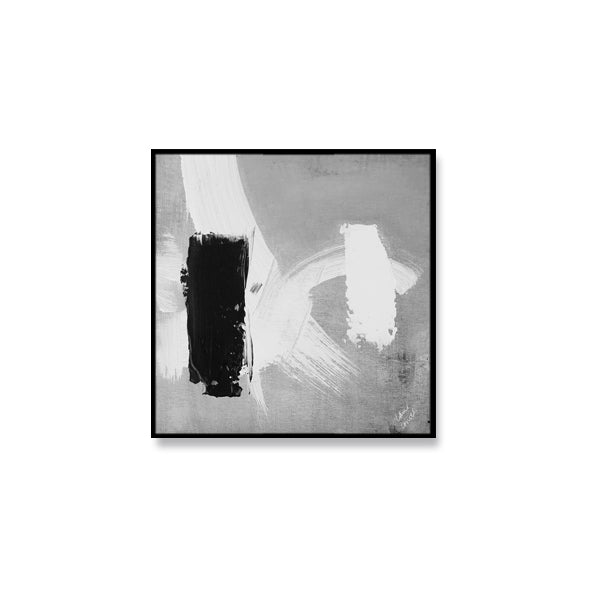 Black Grey Abstract Textured Partial Oil Painting