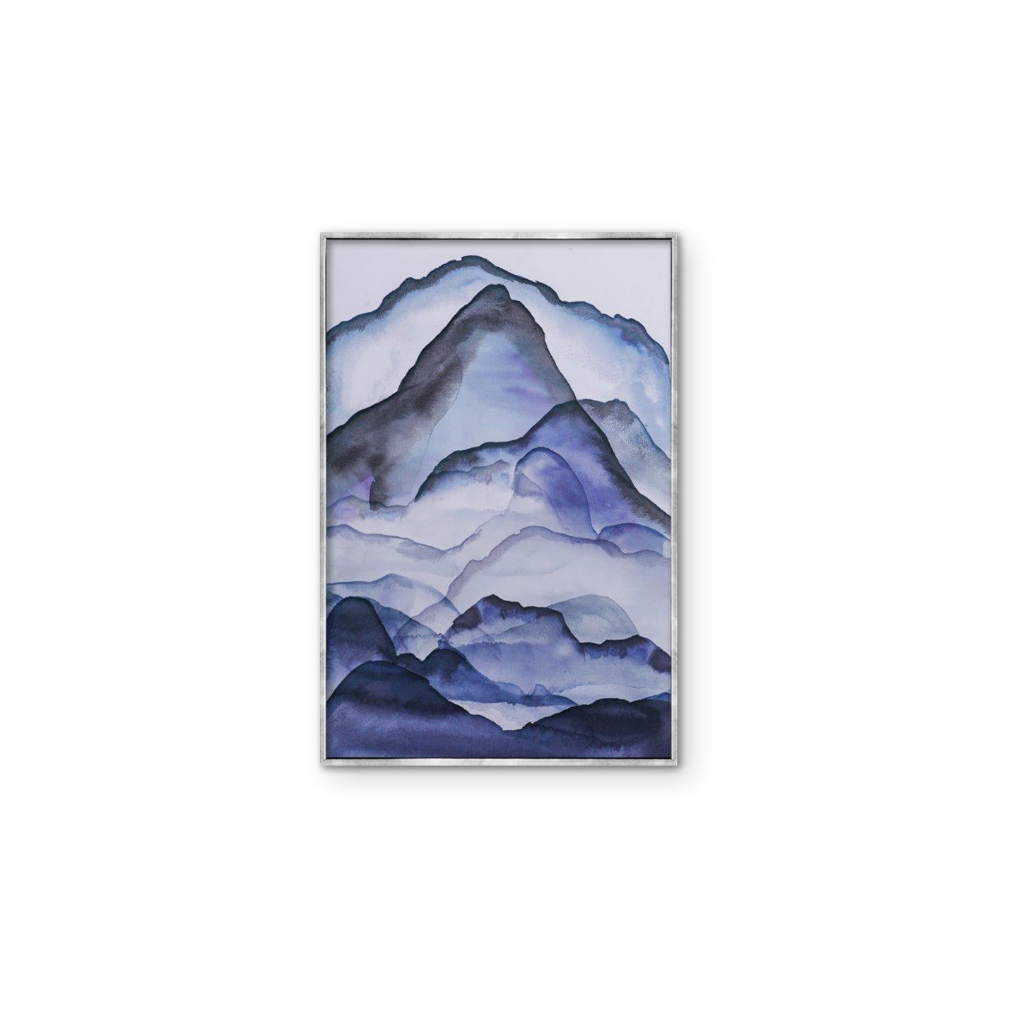 Blue White Abstract Textured Partial Oil Painting