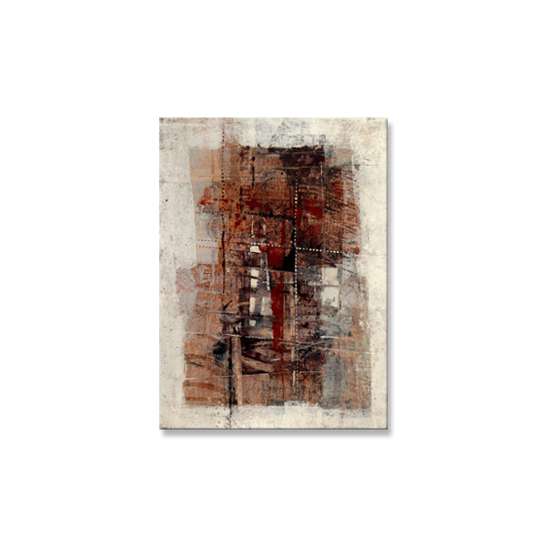 Brown Cream Abstract Textured Partial Oil Painting