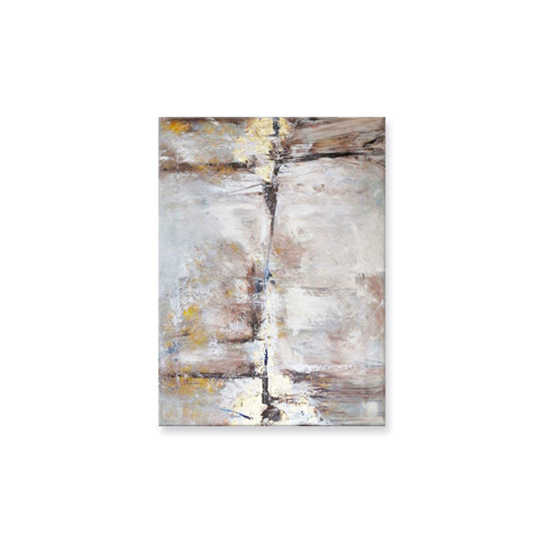 Beige Brown Abstract Textured Partial Oil Painting