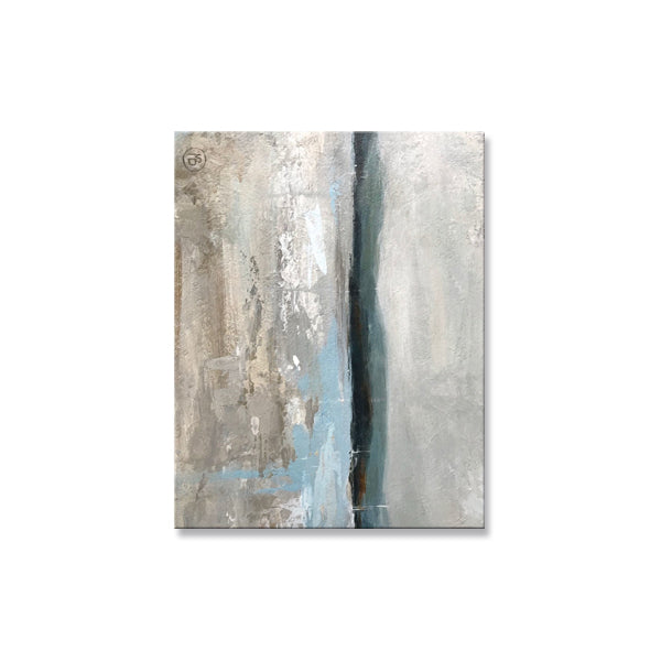 Beige Grey Abstract Textured Partial Oil Painting