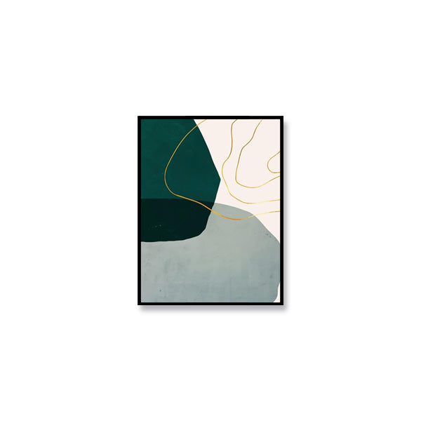 Green White Abstract Textured Partial Oil Painting