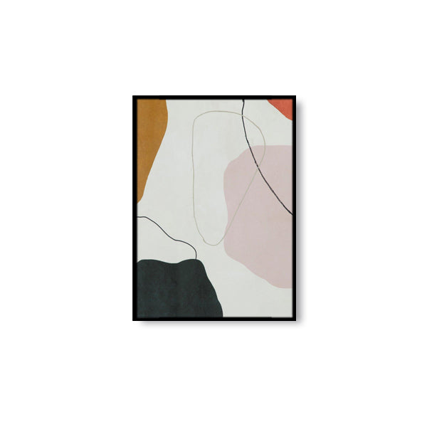 White Pink Abstract Textured Partial Oil Painting