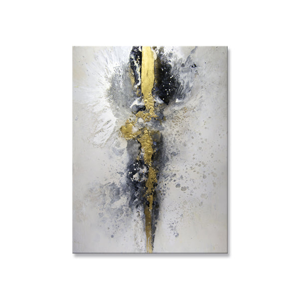 Gold Black Abstract Textured Partial Oil Painting