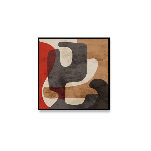 Brown Red Abstract Textured Partial Oil Painting