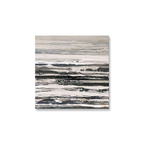 Beige Black Abstract Textured Partial Oil Painting