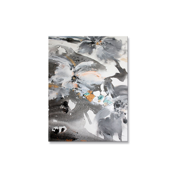 Grey White Abstract Textured Partial Oil Painting