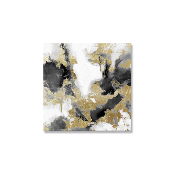 Gold Black Abstract Textured Partial Oil Painting