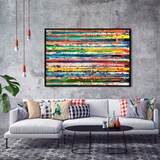 Colourful Abstract Textured Partial Oil Painting