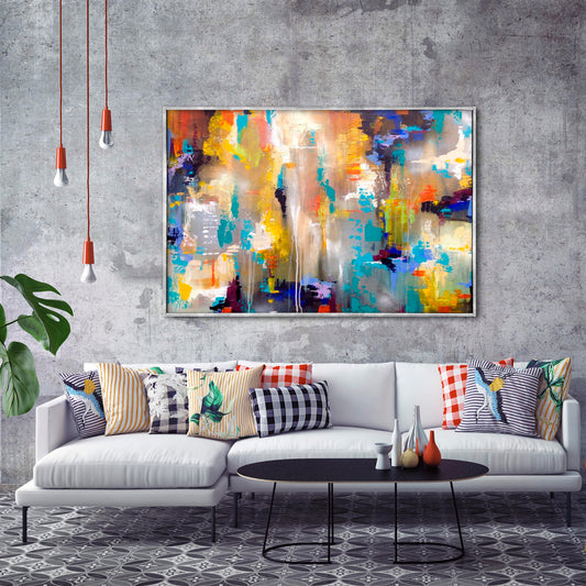 Colourful Abstract Textured Partial Oil Painting