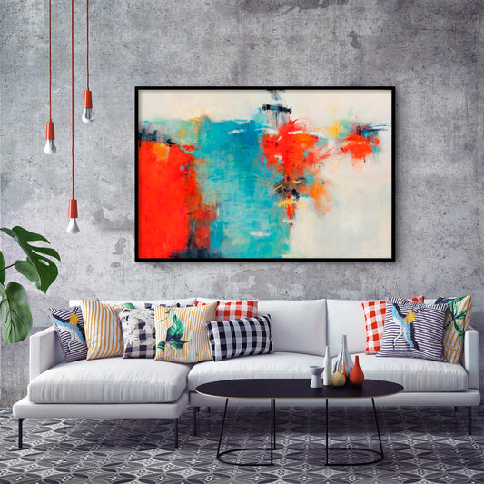 Colourful Abstract Textured Partial Oil Painting