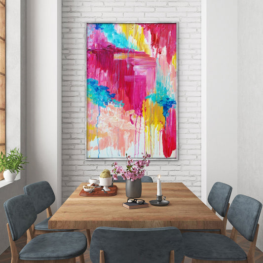 Colourful Abstract Textured Partial Oil Painting