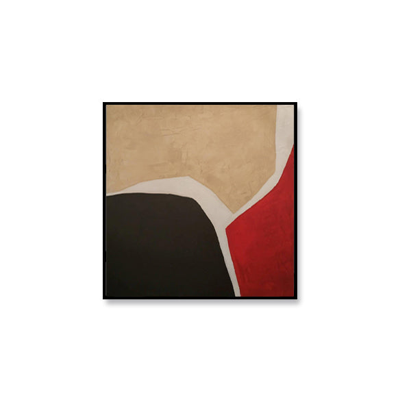 Brown Red Abstract Textured Partial Oil Painting