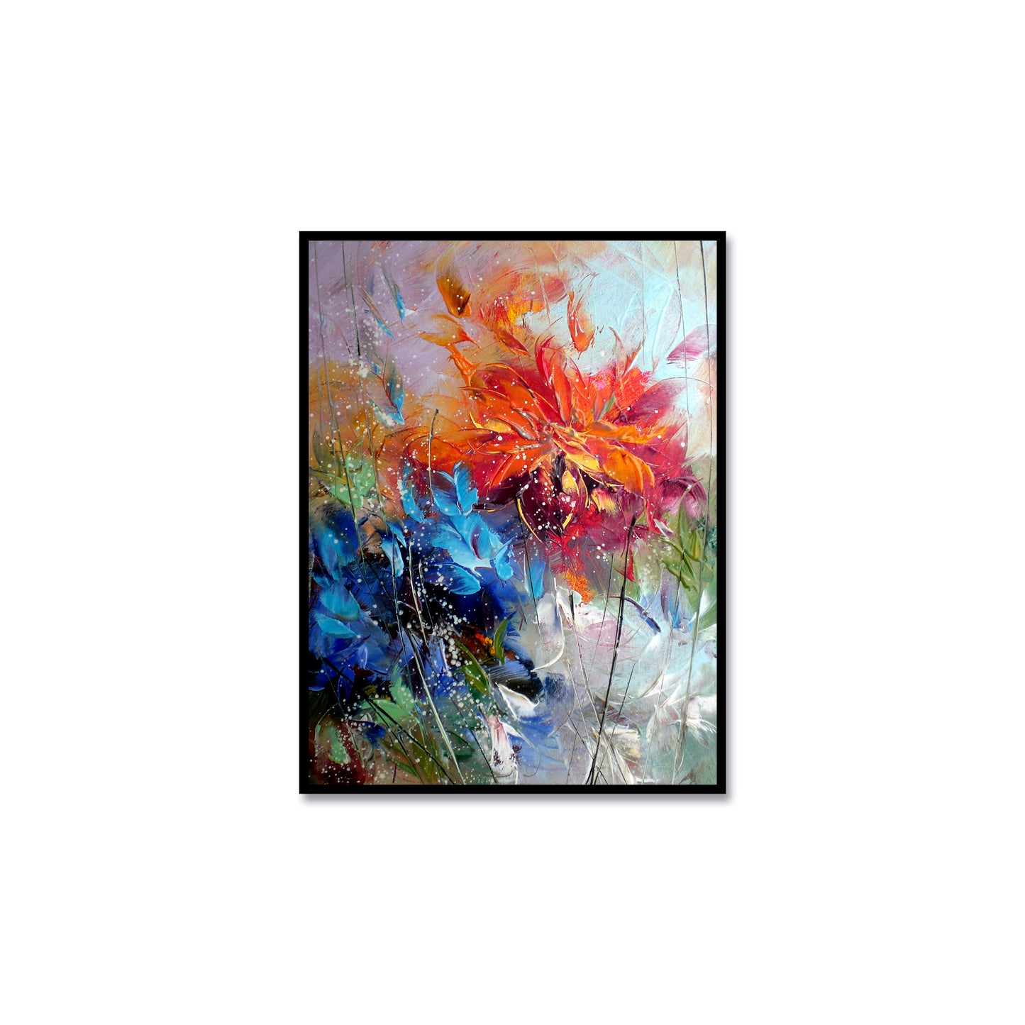 Summer Floralscape Textured Partial Oil Painting