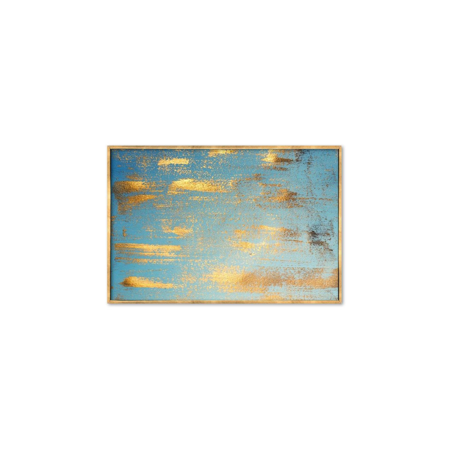 Green Gold Abstract Textured Partial Oil Painting