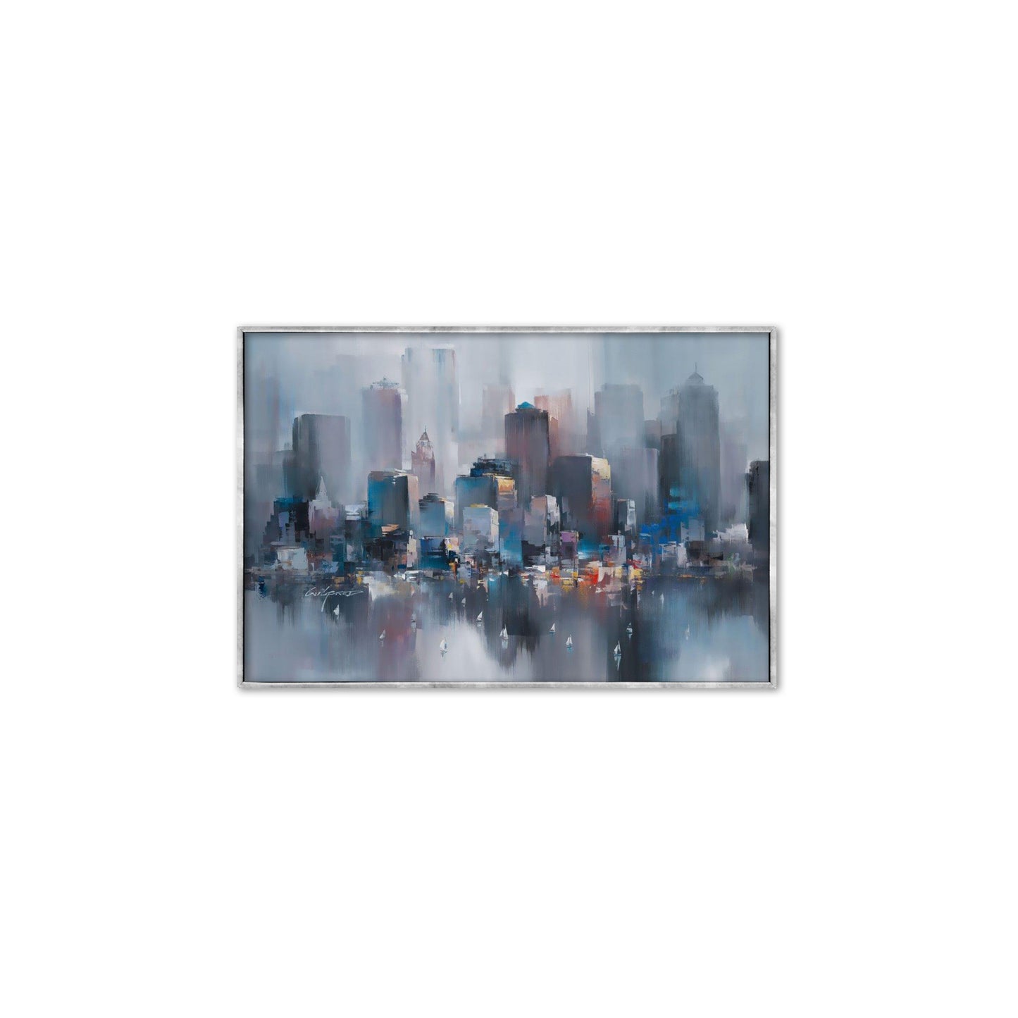 Cityscape Textured Partial Oil Painting