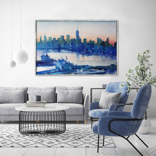 Cityscape Textured Partial Oil Painting