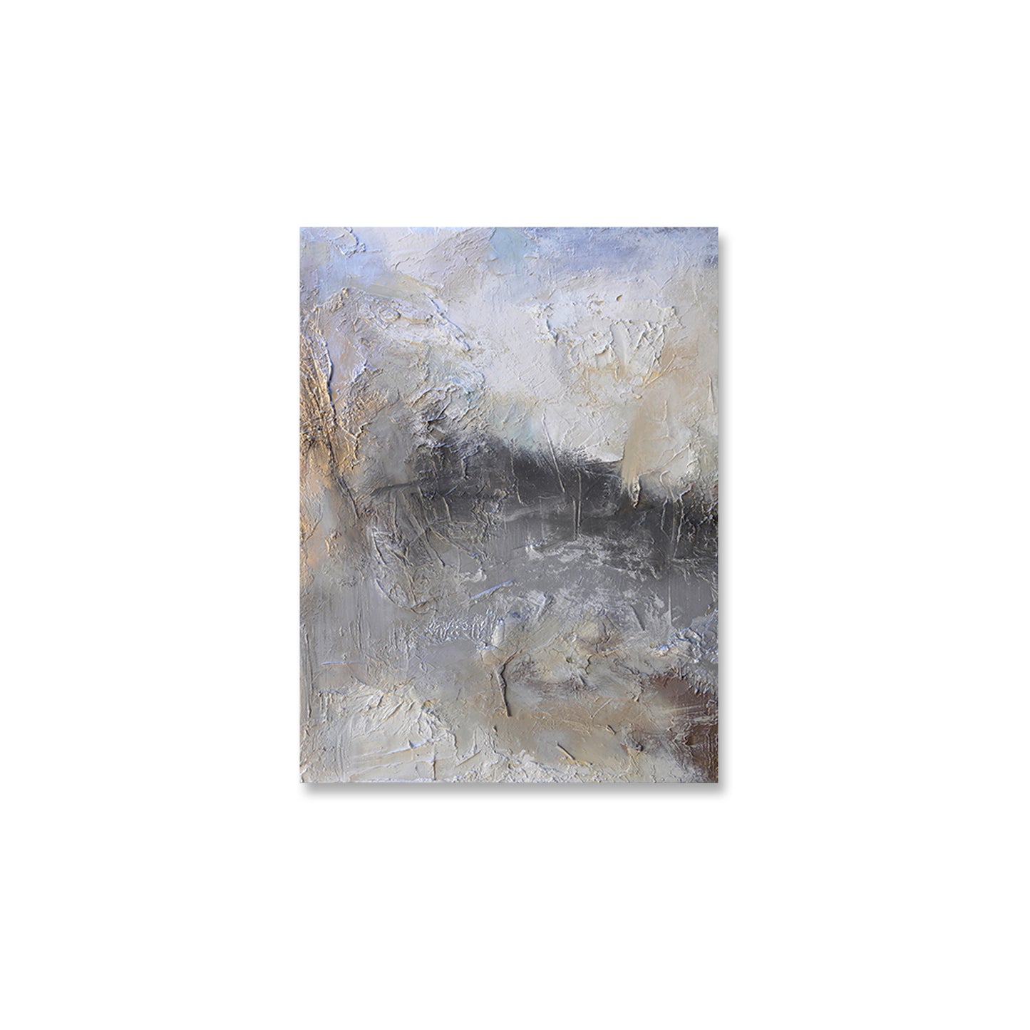 Misty Cliffs Diptych Textured Partial Oil Painting