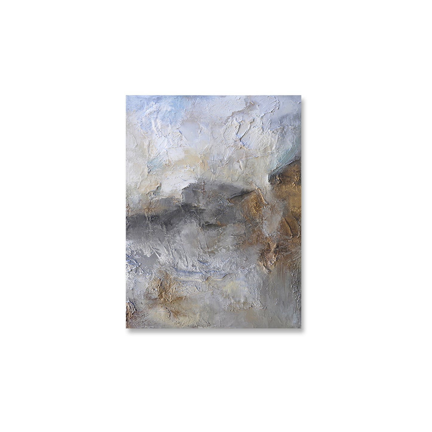 Misty Cliffs Diptych Textured Partial Oil Painting