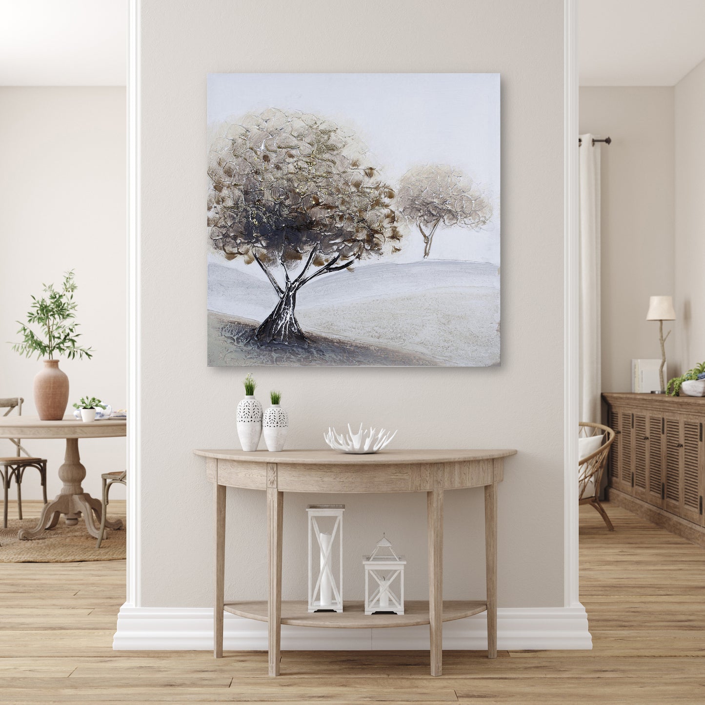 Snowy Meadow Oil Painting